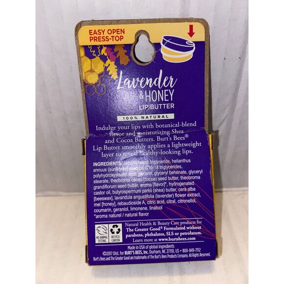 Burt's Bees Lip Butter Lavender & Honey 0.4oz ( Lot of 3 ) New - Picture 4 of 5